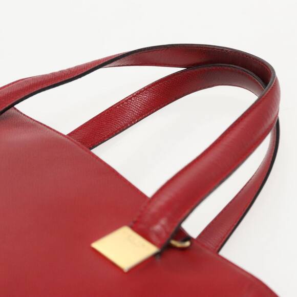 CELINE Hand Bag Leather Red Gold - Picture 8 of 12